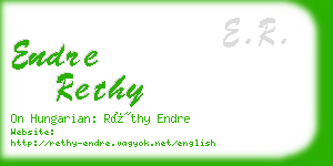 endre rethy business card